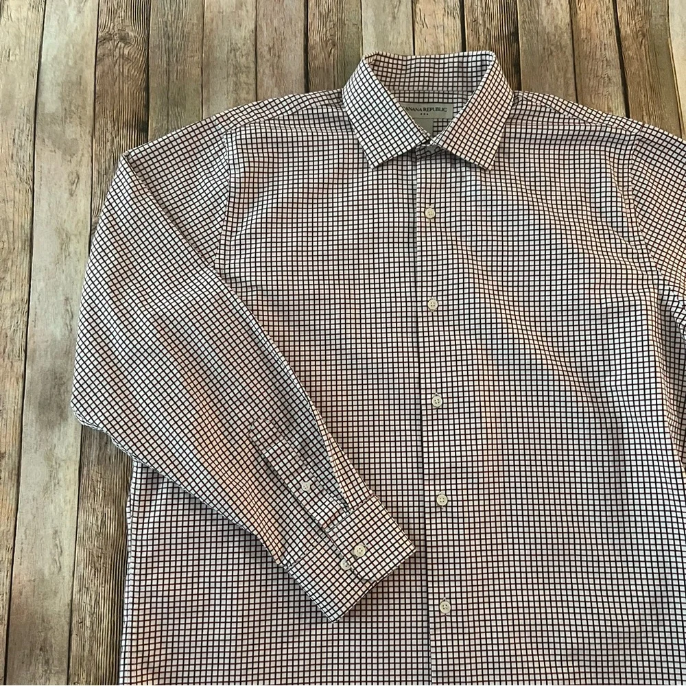 Banana Republic mens long sleeve plaid button down shirt | size Extra large
